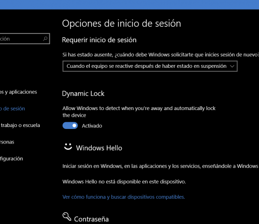 Bloqueo Dinámico Windows 10