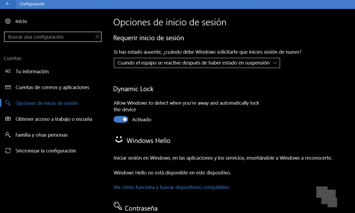 Bloqueo Dinámico Windows 10