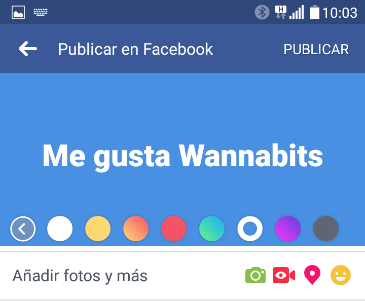 Facebook colores