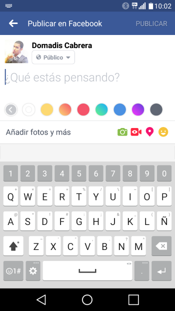Facebook post colores