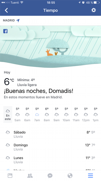 Facebook weather